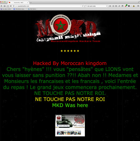 Des hackers marocains piratent le site de Quai des Bulles